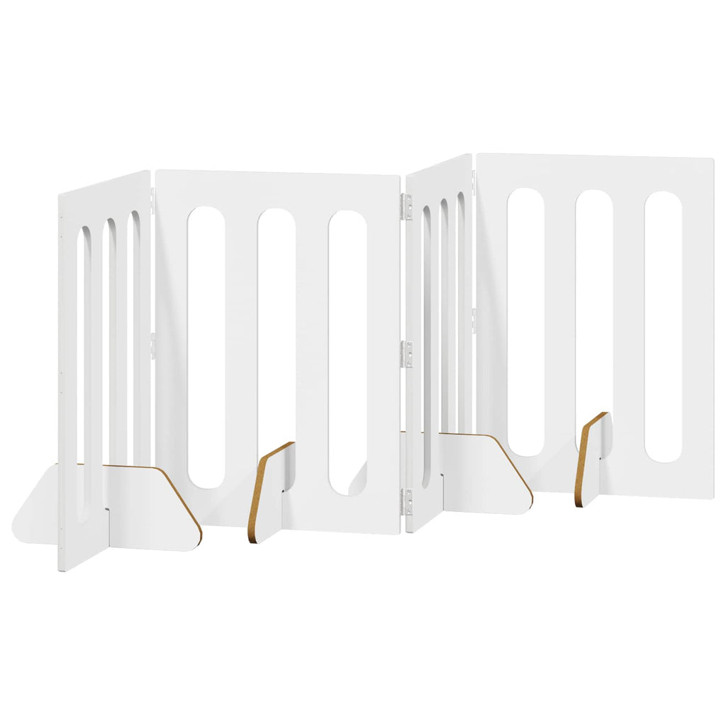 vidaXL Faltbarer Haustierzaun 4 pcs Weiß 201 x 38 x 70 cm