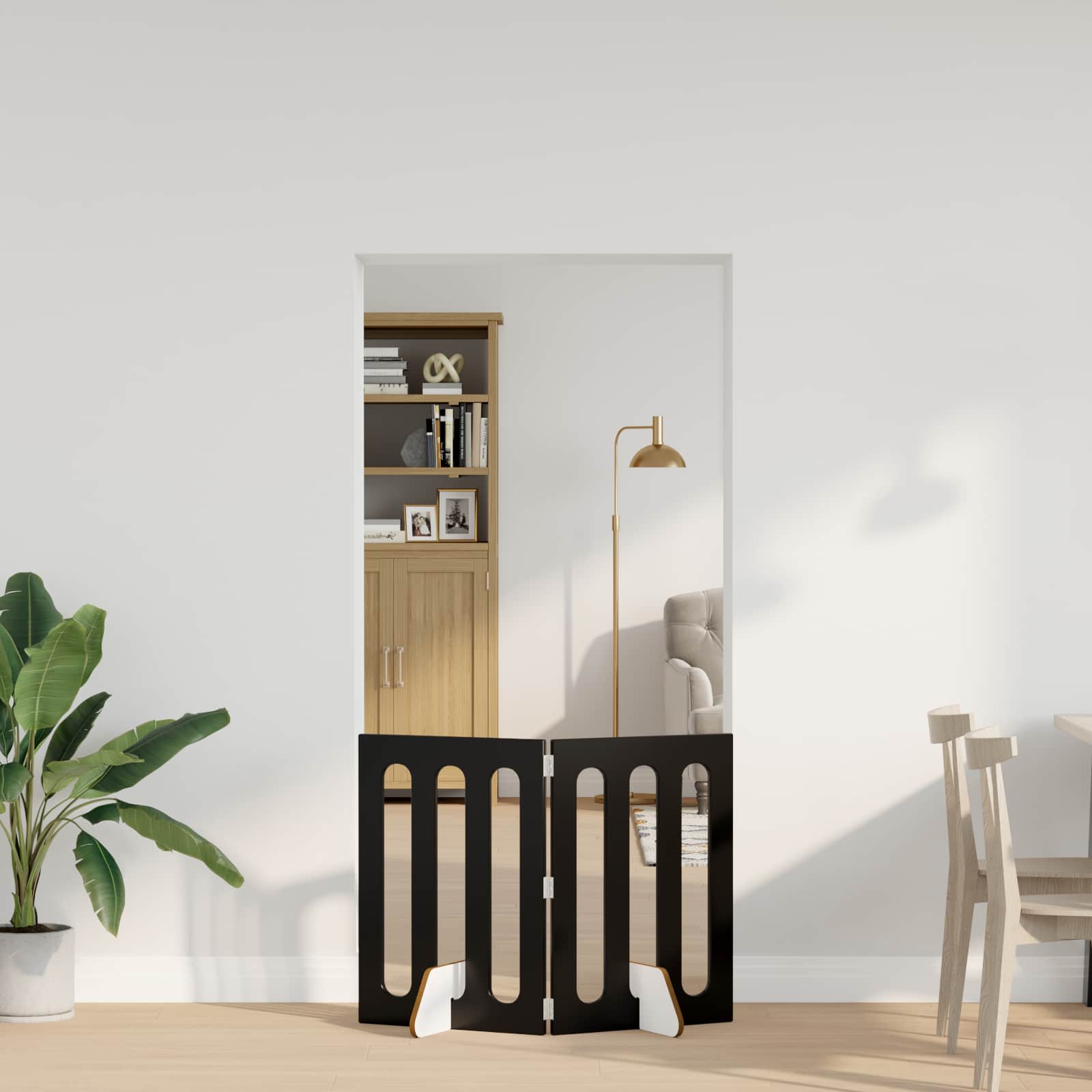 vidaXL Faltbarer Haustierzaun 2 pcs Schwarze Eiche 100,5 x 38 x 70 cm