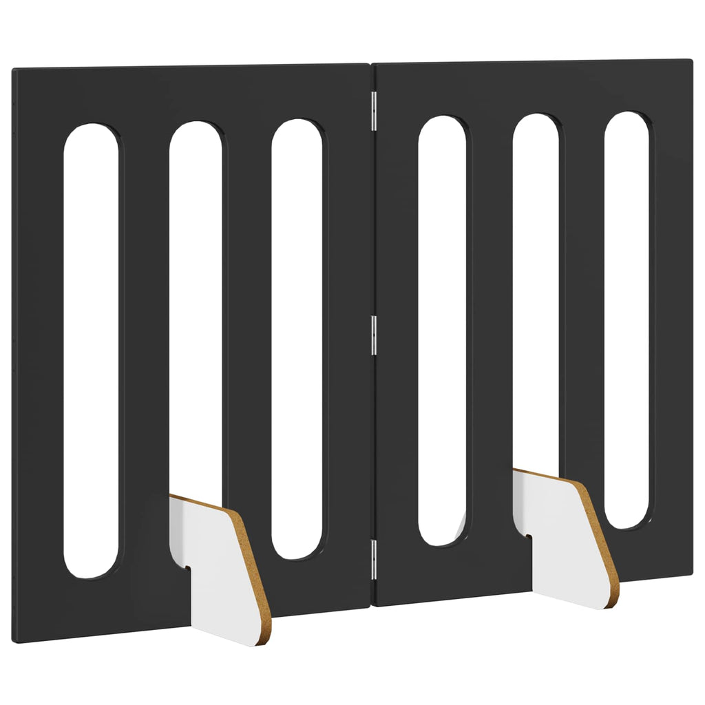 vidaXL Faltbarer Haustierzaun 2 pcs Schwarze Eiche 100,5 x 38 x 70 cm