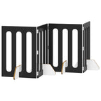 vidaXL Faltbarer Haustierzaun 4 pcs Schwarze Eiche 201 x 38 x 70 cm