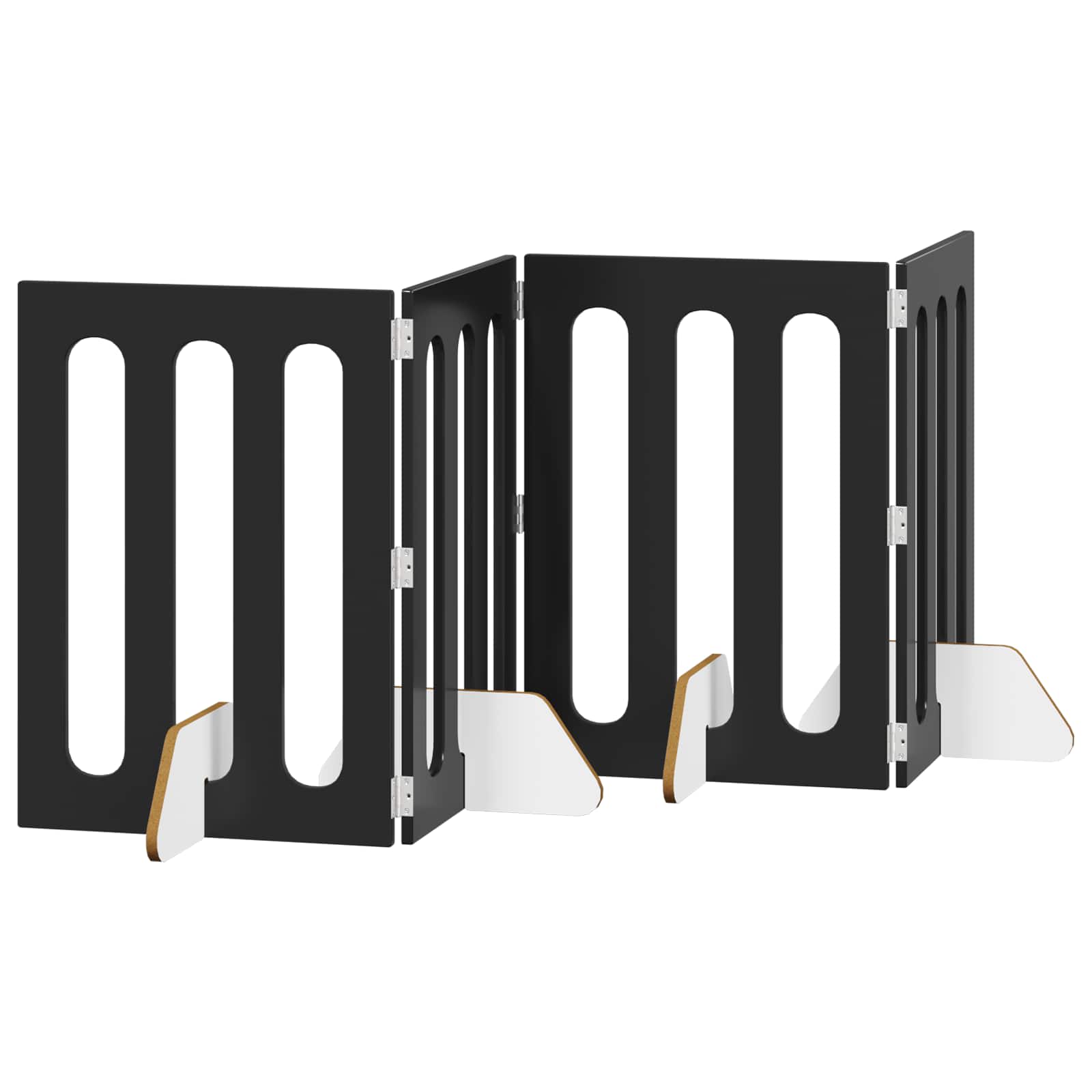 vidaXL Faltbarer Haustierzaun 4 pcs Schwarze Eiche 201 x 38 x 70 cm