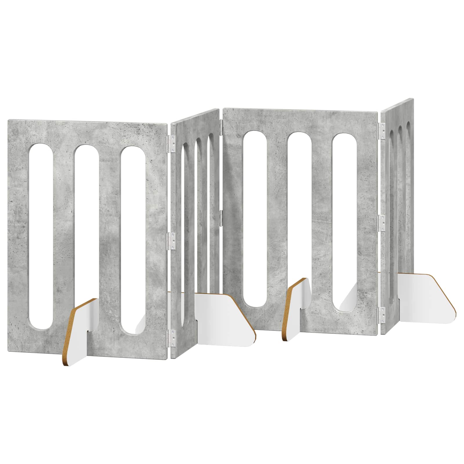 vidaXL Faltbarer Haustierzaun 4 pcs Betongrau 201 x 38 x 70 cm