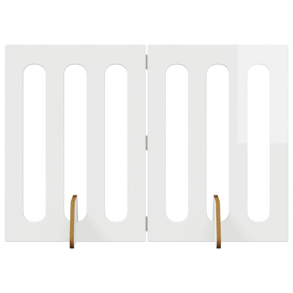 vidaXL Faltbarer Haustierzaun 2 pcs Hochglanz Weiß 100,5 x 38 x 70 cm