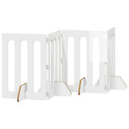vidaXL Faltbarer Haustierzaun 4 pcs Hochglanz Weiß 201 x 38 x 70 cm