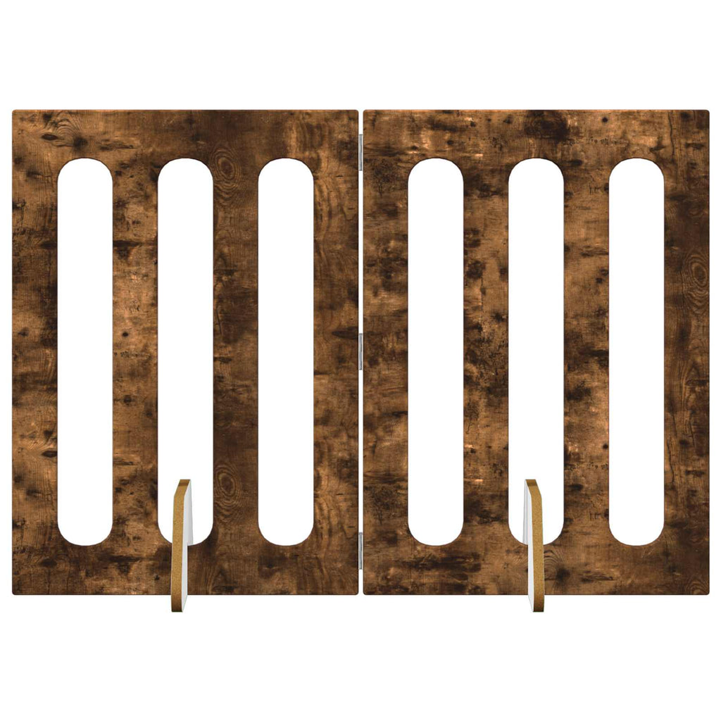 vidaXL Faltbarer Haustierzaun 2 pcs Geräucherte Eiche Holzwerkstoff