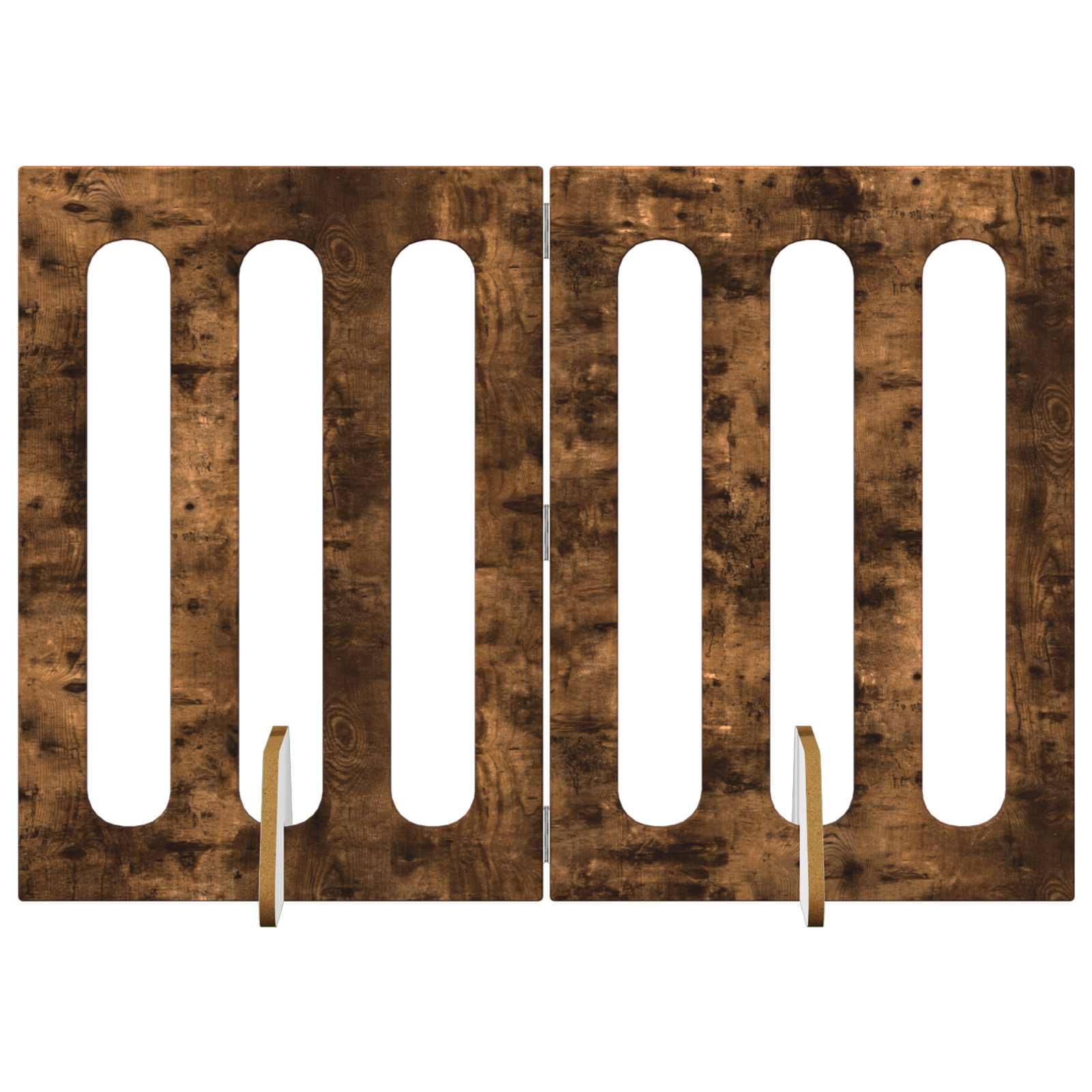 vidaXL Faltbarer Haustierzaun 2 pcs Geräucherte Eiche Holzwerkstoff