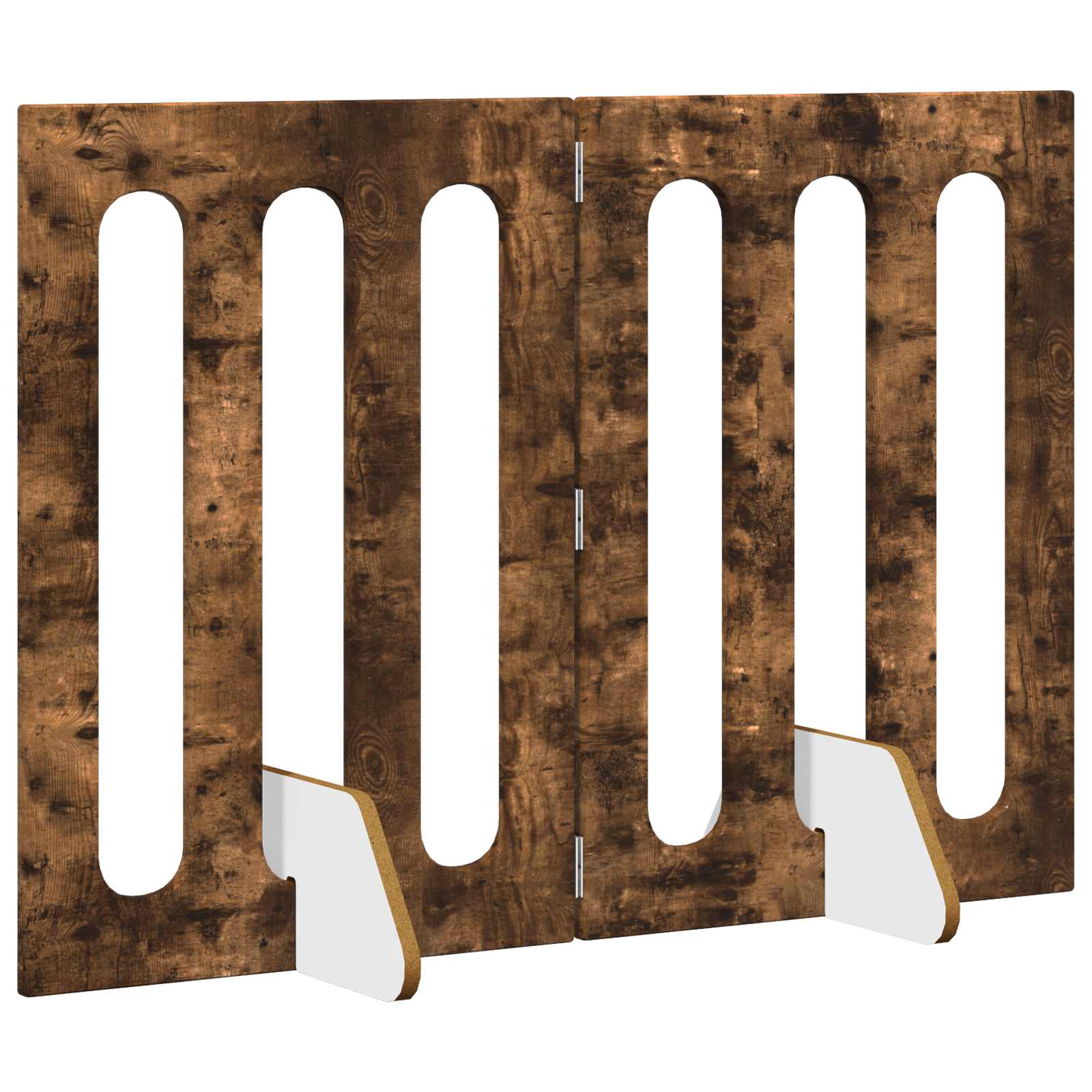 vidaXL Faltbarer Haustierzaun 2 pcs Geräucherte Eiche Holzwerkstoff