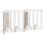 vidaXL Faltbarer Haustierzaun 4 pcs Geräucherte Eiche 201 x 38 x 70 cm