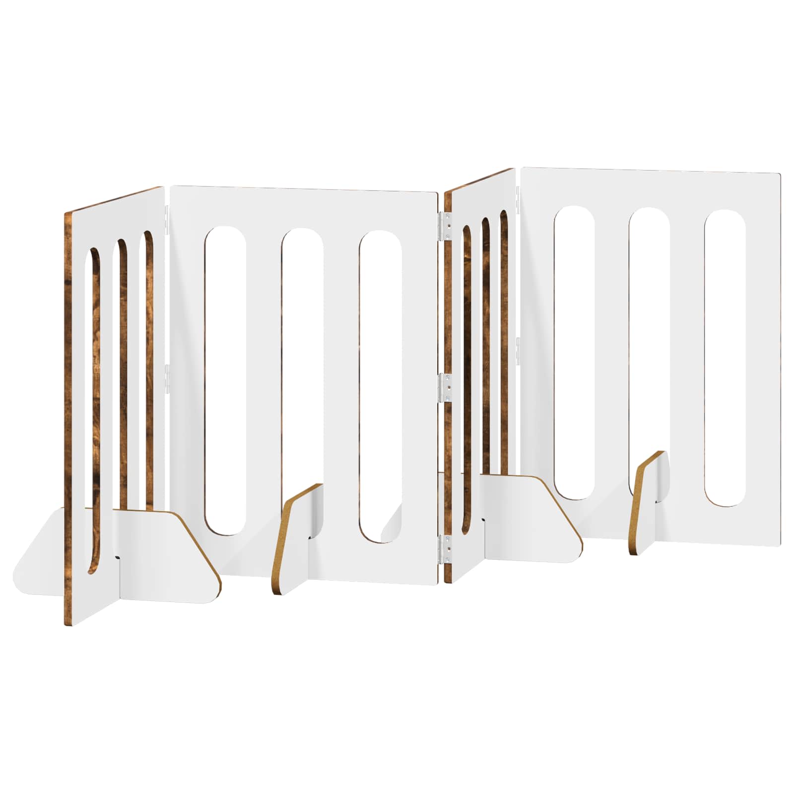 vidaXL Faltbarer Haustierzaun 4 pcs Geräucherte Eiche 201 x 38 x 70 cm