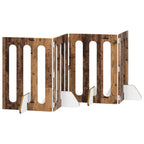 vidaXL Faltbarer Haustierzaun 4 pcs Eichenholz 201 x 38 x 70 cm