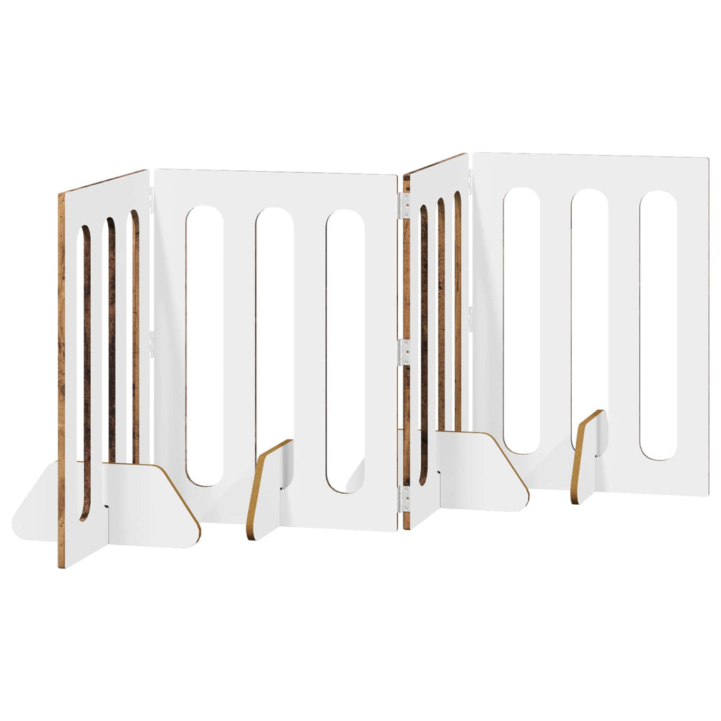 vidaXL Faltbarer Haustierzaun 4 pcs Eichenholz 201 x 38 x 70 cm