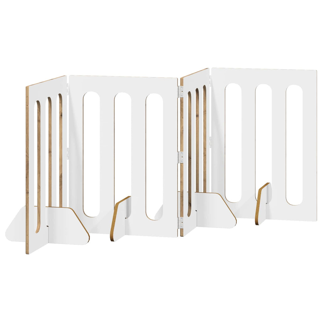 vidaXL Faltbarer Haustierzaun 4 pcs Artisan-Eiche 201 x 38 x 70 cm