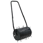 vidaXL Rasenwalze zum Ziehen mit Belüftungs-Clips Schwarz 110 x 52 cm