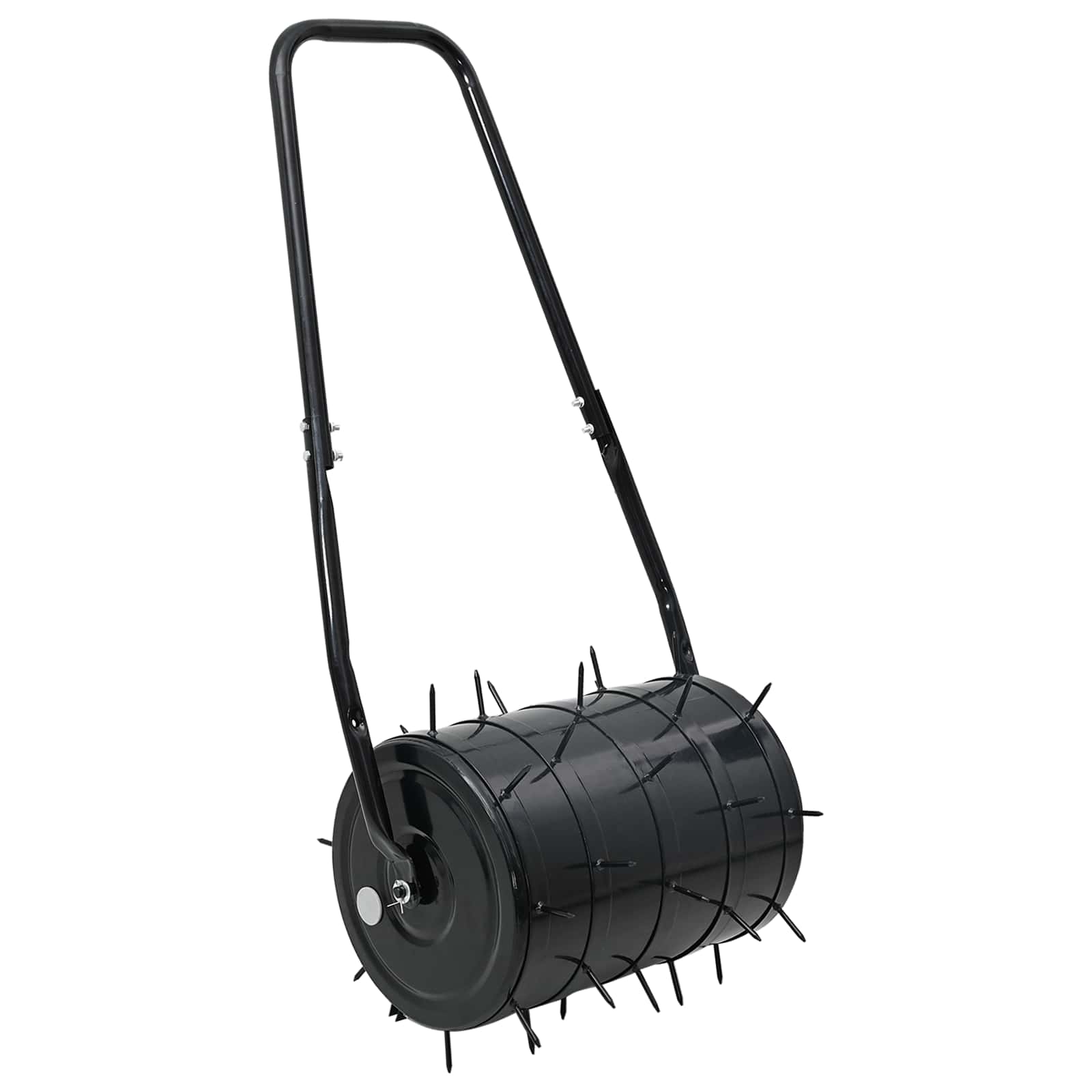 vidaXL Rasenwalze zum Ziehen mit Belüftungs-Clips Schwarz 110 x 52 cm