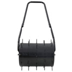 vidaXL Rasenwalze zum Ziehen mit Belüftungs-Clips Schwarz 110 x 52 cm