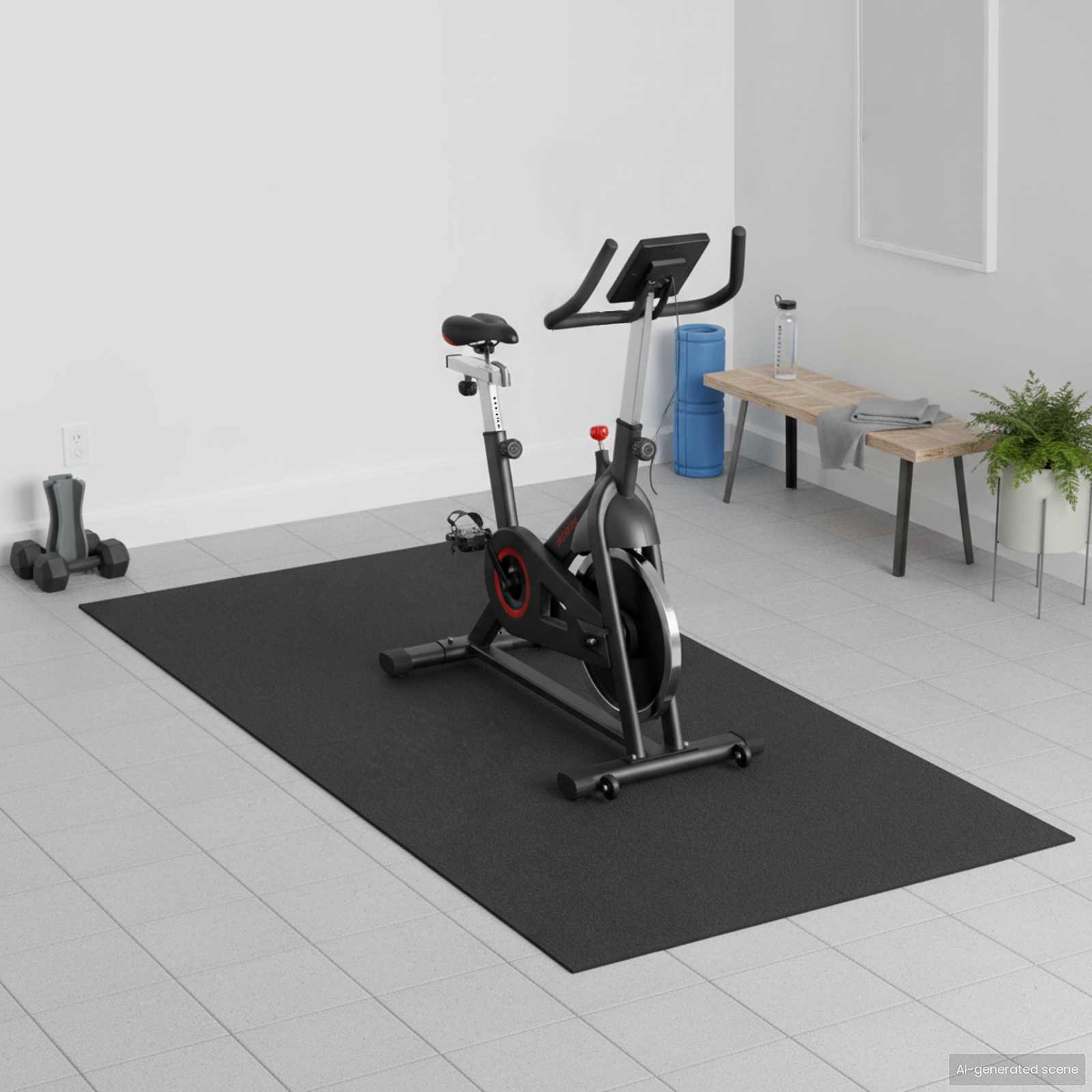 vidaXL Sport Schutzmatte Schwarz 150 x 75 x 0,6 cm Hochdichtes PVC