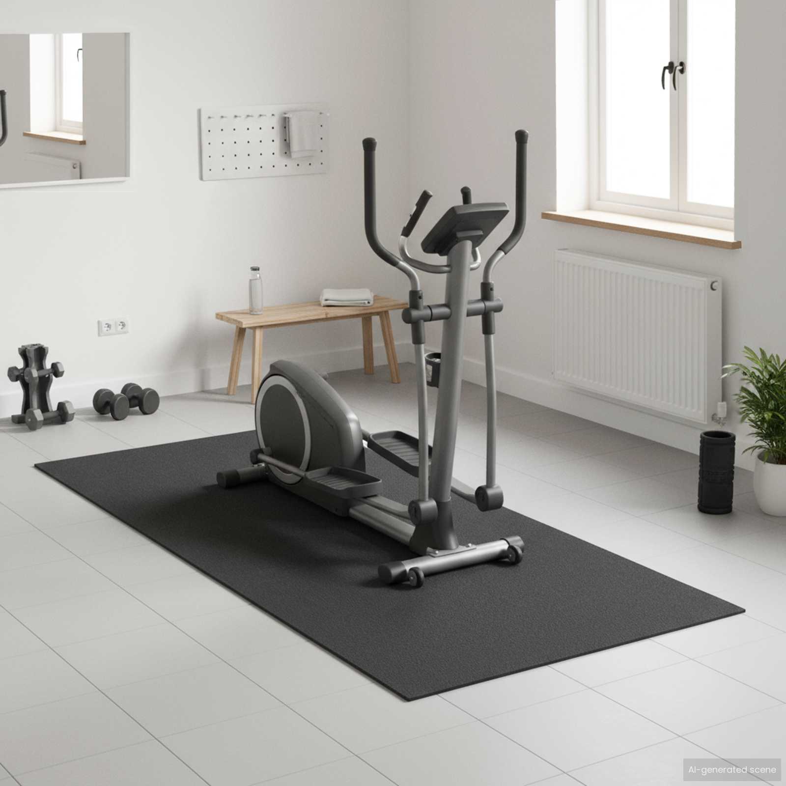 vidaXL Sport Schutzmatte Schwarz 150 x 75 x 0,6 cm Hochdichtes PVC