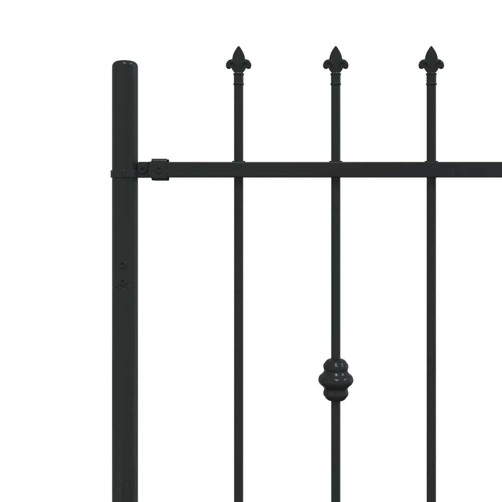 vidaXL Spießzaun Asten Schwarz 200 x 130 cm Pulverbeschichteter Stahl