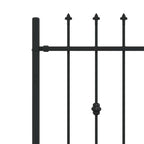 vidaXL Spießzaun Asten Schwarz 200 x 130 cm Pulverbeschichteter Stahl