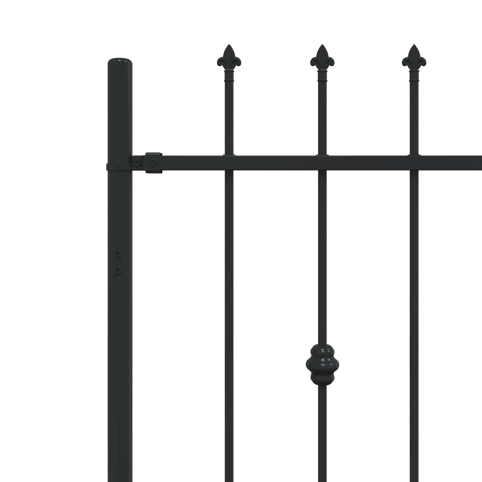 vidaXL Spießzaun Asten Schwarz 200 x 130 cm Pulverbeschichteter Stahl