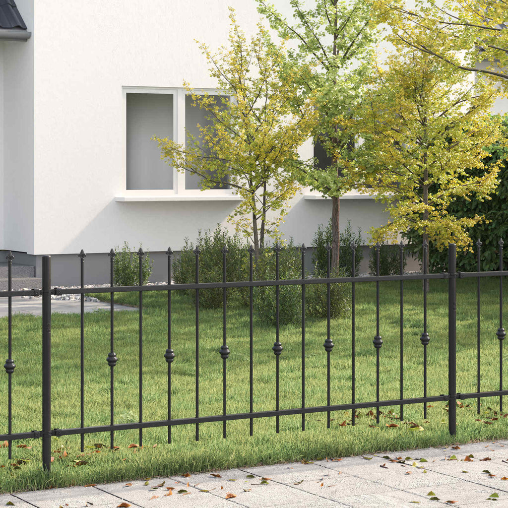 vidaXL Spießzaun Asten Schwarz 200 x 130 cm Pulverbeschichteter Stahl