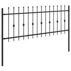 vidaXL Spießzaun Asten Schwarz 200 x 130 cm Pulverbeschichteter Stahl