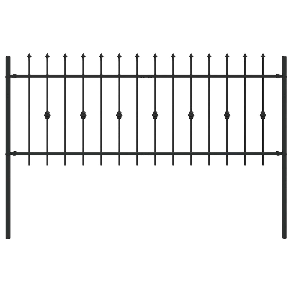 vidaXL Spießzaun Asten Schwarz 200 x 130 cm Pulverbeschichteter Stahl