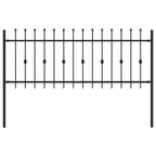 vidaXL Spießzaun Asten Schwarz 200 x 130 cm Pulverbeschichteter Stahl