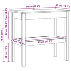 vidaXL Konsolentisch Wachsbraun 80 x 40 x 75 cm Massives Kiefernholz