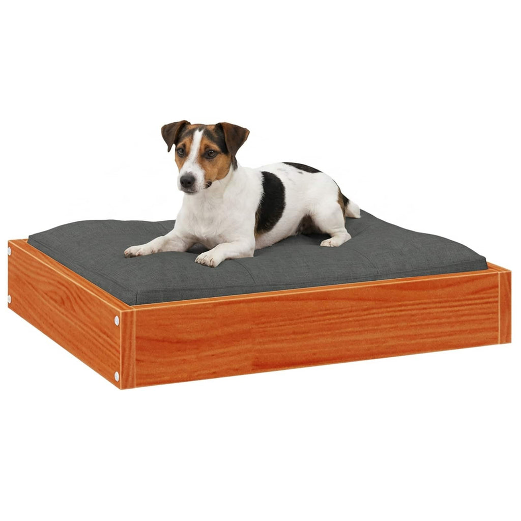vidaXL Hundebett Wachsbraun 51,5 x 44 x 9 cm Massivholz Kiefer