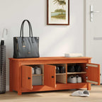 vidaXL Schuhschrank Wachsbraun 110 x 38 x 45,5 cm Massives Kiefernholz