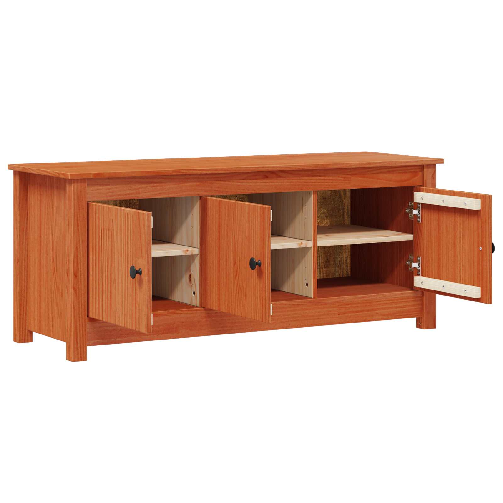 vidaXL Schuhschrank Wachsbraun 110 x 38 x 45,5 cm Massives Kiefernholz