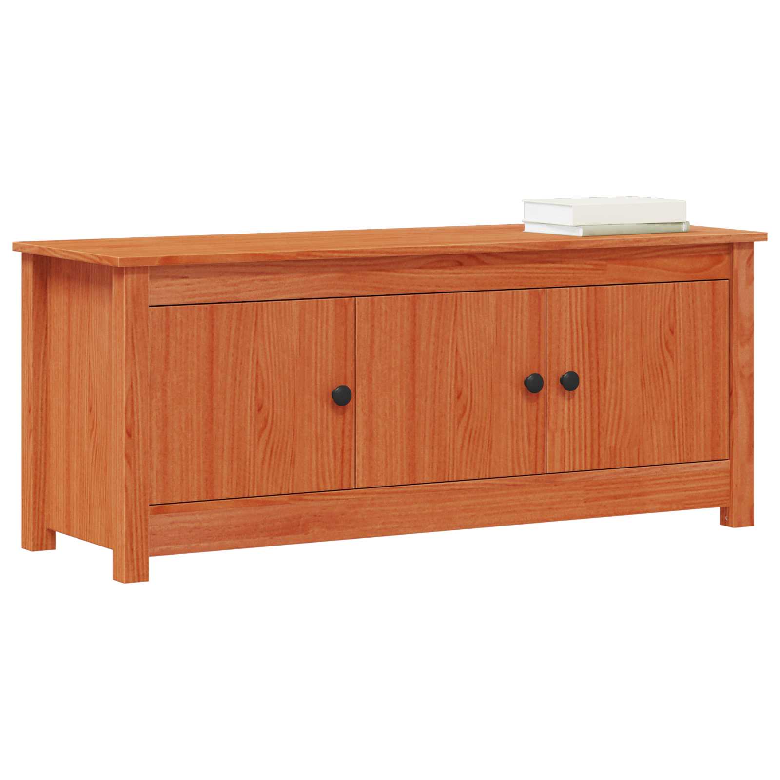 vidaXL Schuhschrank Wachsbraun 110 x 38 x 45,5 cm Massives Kiefernholz