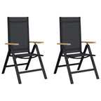 vidaXL Liegestühle für den Garten 2 pcs Schwarz 58 x 73 x 111,5 cm