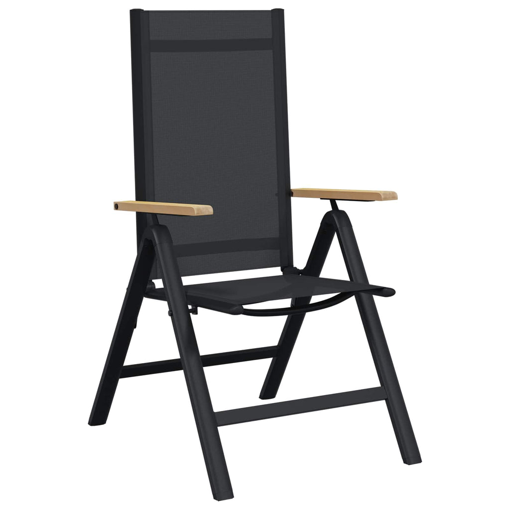 vidaXL Liegestühle für den Garten 2 pcs Schwarz 58 x 73 x 111,5 cm