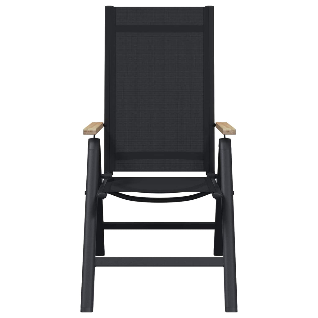 vidaXL Liegestühle für den Garten 2 pcs Schwarz 58 x 73 x 111,5 cm
