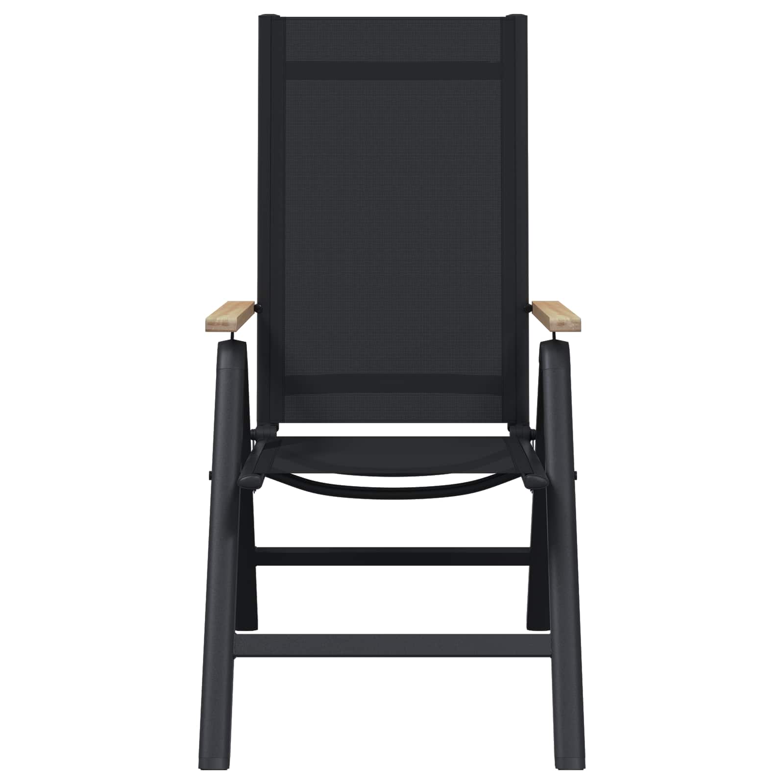 vidaXL Liegestühle für den Garten 2 pcs Schwarz 58 x 73 x 111,5 cm