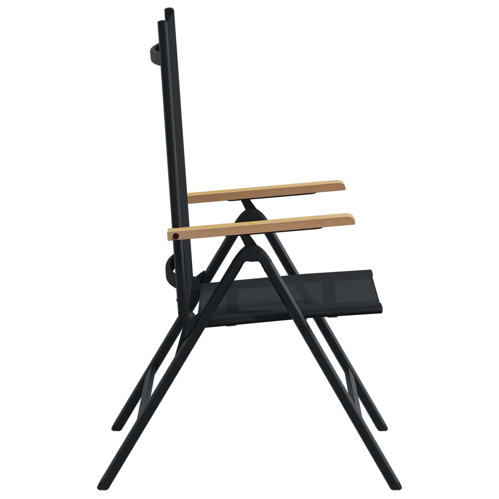 vidaXL Liegestühle für den Garten 2 pcs Schwarz 58 x 73 x 111,5 cm