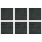 vidaXL Gehwegstein 6 pcs Schwarz 40,5 x 40,5 x 2 cm Gummi