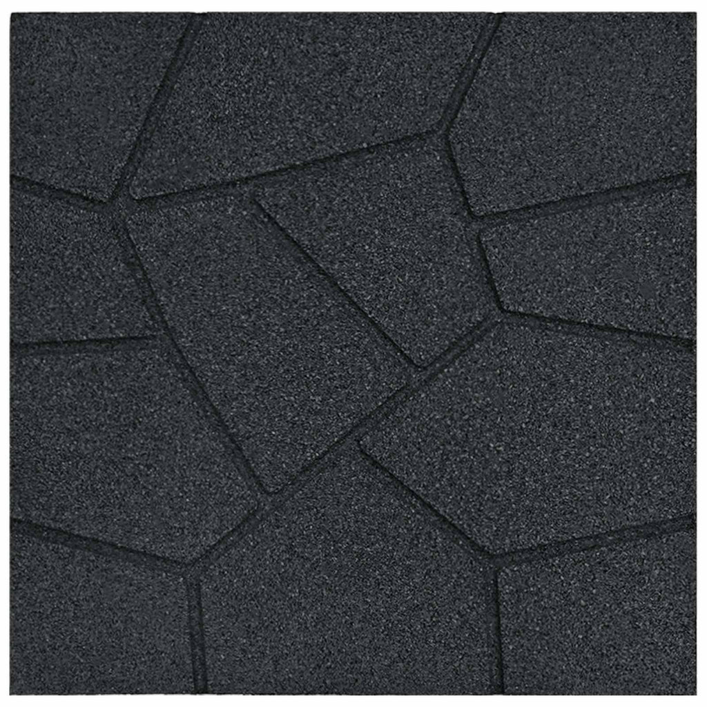 vidaXL Gehwegstein 6 pcs Schwarz 40,5 x 40,5 x 2 cm Gummi