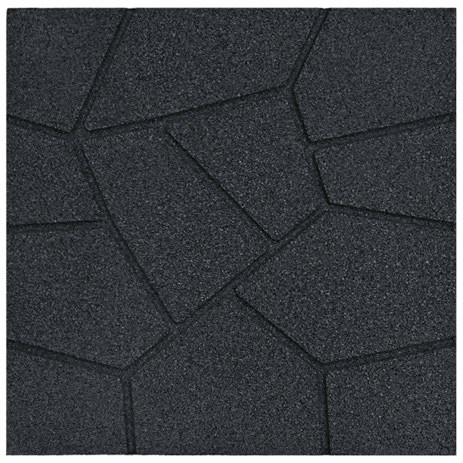 vidaXL Gehwegstein 6 pcs Schwarz 40,5 x 40,5 x 2 cm Gummi