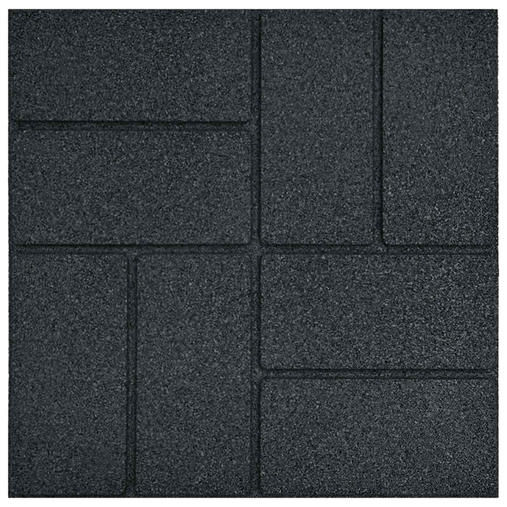 vidaXL Gehwegstein 6 pcs Schwarz 40,5 x 40,5 x 2 cm Gummi