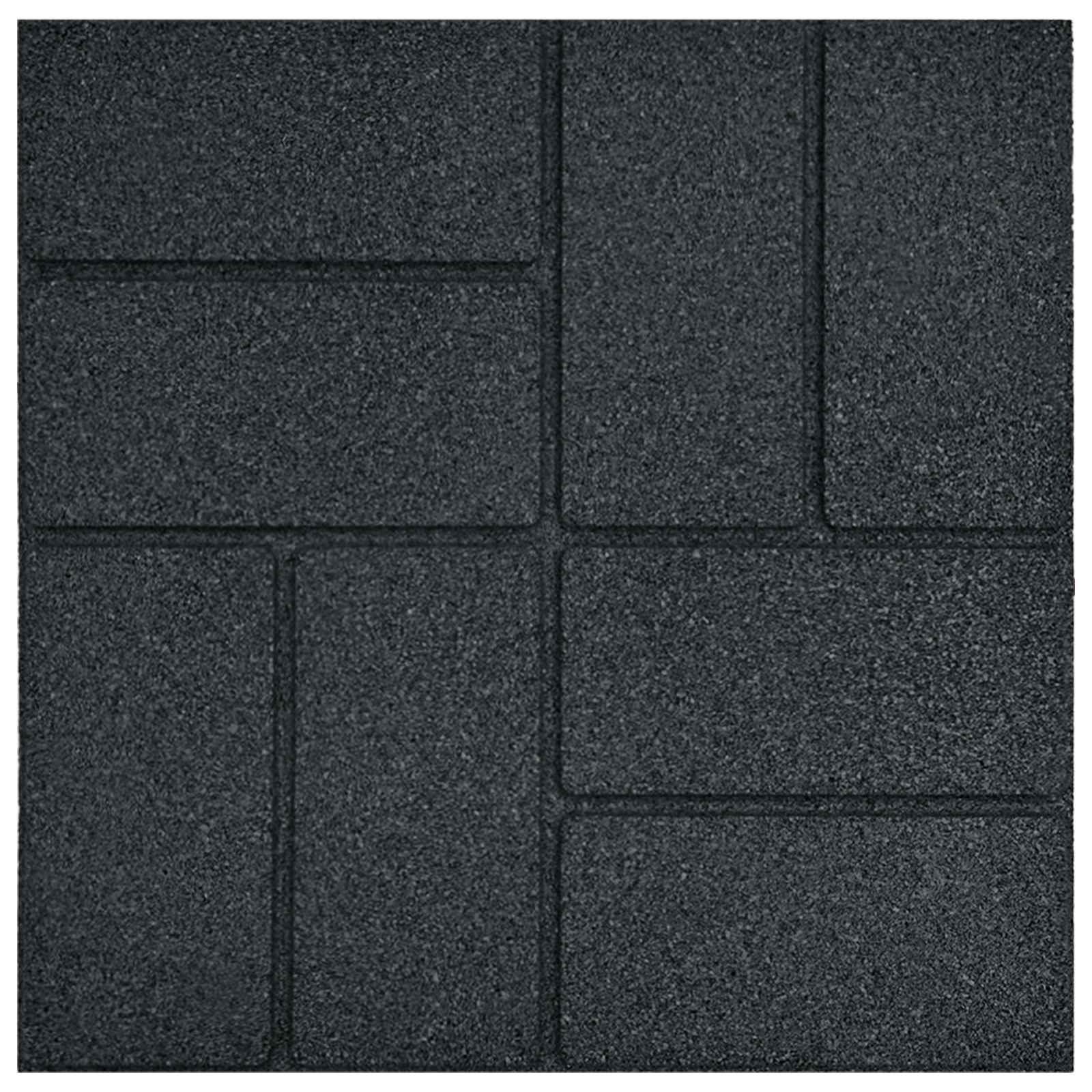 vidaXL Gehwegstein 6 pcs Schwarz 40,5 x 40,5 x 2 cm Gummi
