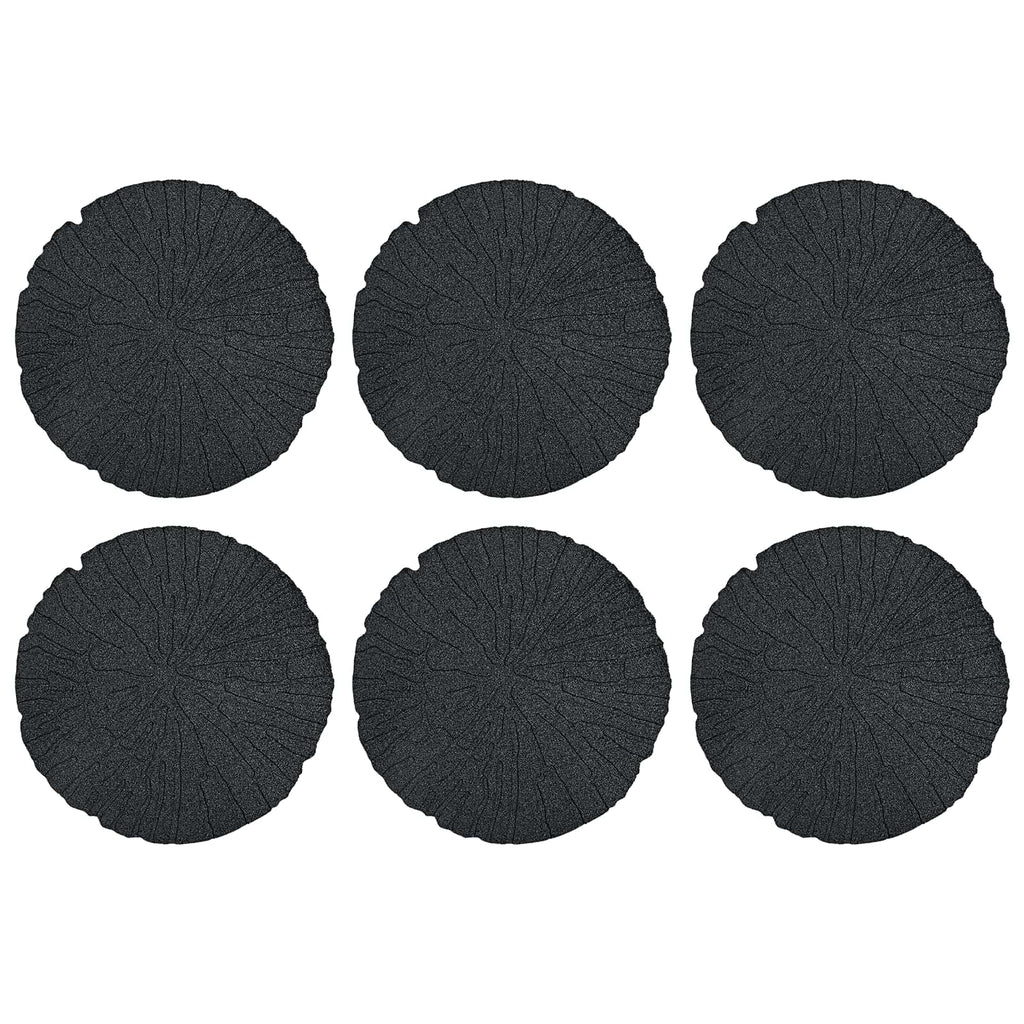vidaXL Trittsteine 6 pcs Schwarz Ø 45 x 1,8 cm Gummi