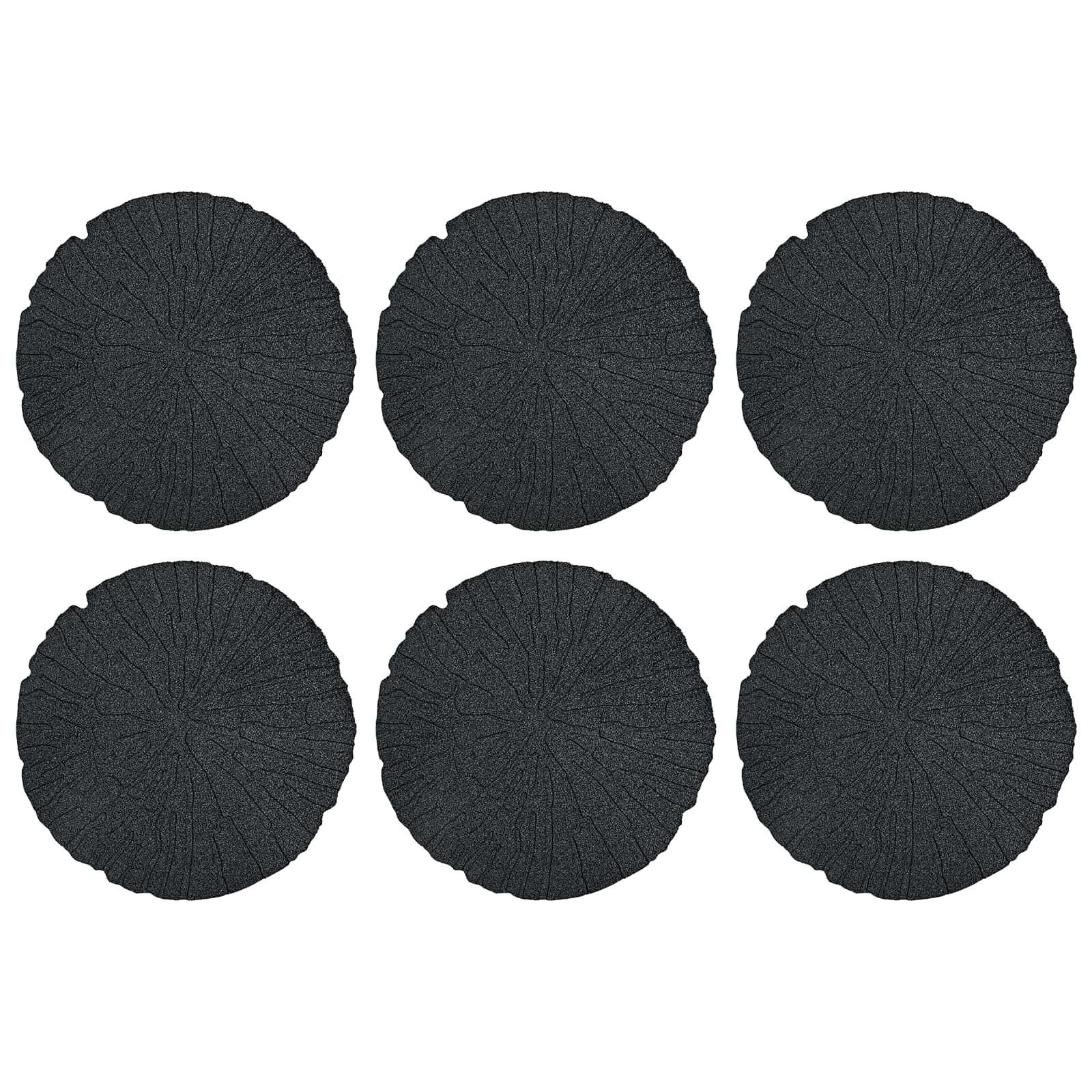 vidaXL Trittsteine 6 pcs Schwarz Ø 45 x 1,8 cm Gummi