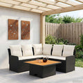 vidaXL Möbelsets mit Kissen 4 pcs Schwarz und Creme PE-Rattan