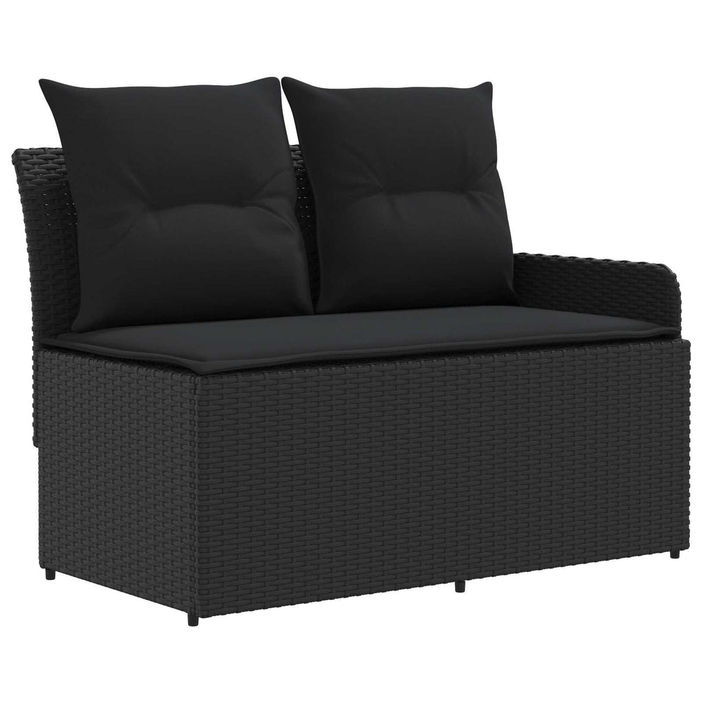 vidaXL Möbelsets mit Kissen 6 pcs Schwarz PE-Rattan