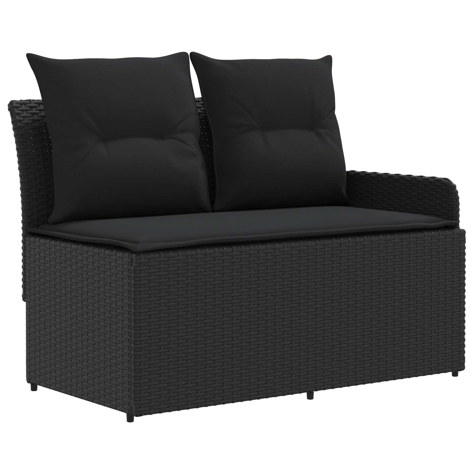 vidaXL Möbelsets mit Kissen 6 pcs Schwarz PE-Rattan