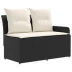 vidaXL Möbelsets mit Kissen 6 pcs Schwarz und Creme PE-Rattan