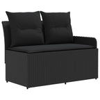 vidaXL Möbelsets mit Kissen 7 pcs Schwarz PE-Rattan